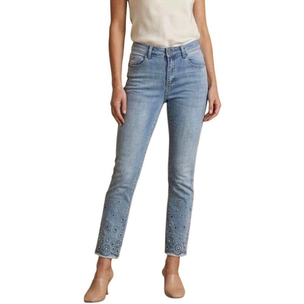 Frank Lyman Design Collection Women’s Embellished Skinny Ankle Jeans Size S